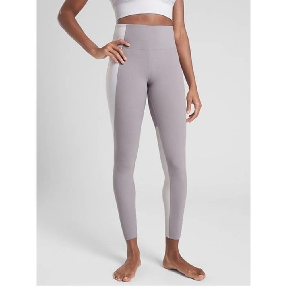 Athleta ELATION ASYM 7/8 TIGHT IN POWERVITA Med Lilac Stone
